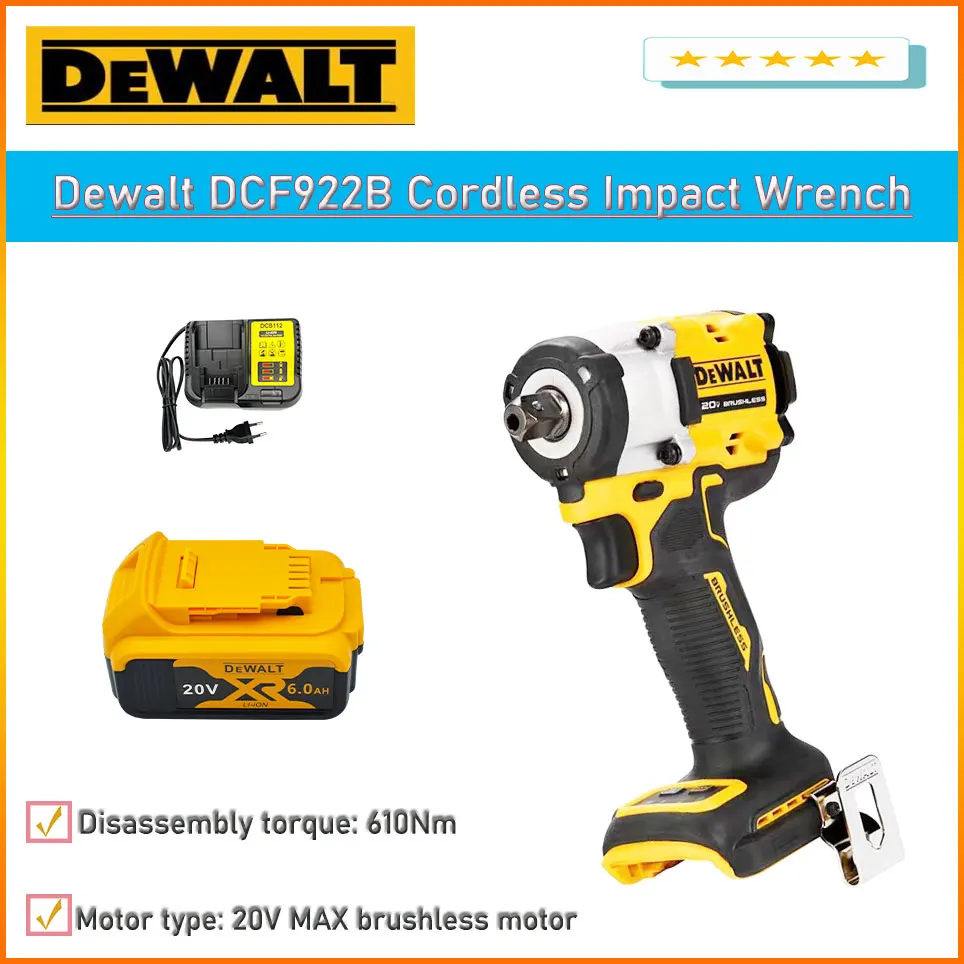 20V MAX Dewalt DCF922B Cordless Impact Wrench 1/2 in With Detent Pin Anvil Tool Only Variable Speed Electric Wrench
20V MAX Dewalt DCF922B Cordless Impact Wrench 1/2 in With Detent Pin Anvil Tool Only Variable Speed Electric Wrench