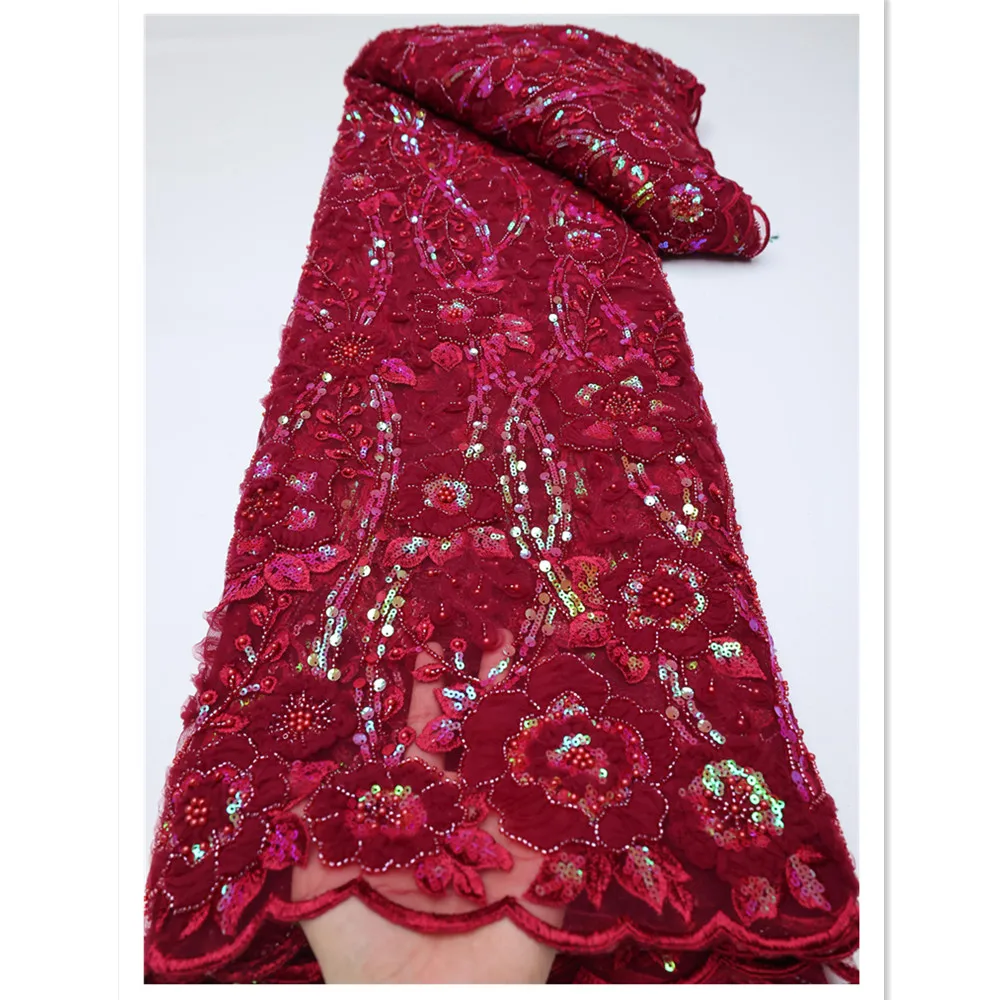 NI.AI Luxury Wedding Fabric French Lace Fabric 2022 High Quality Sequins Embroidered African Net Lace with Beads For Party LY569
NI.AI Luxury Wedding Fabric French Lace Fabric 2022 High Quality Sequins Embroidered African Net Lace with Beads For Party LY569
