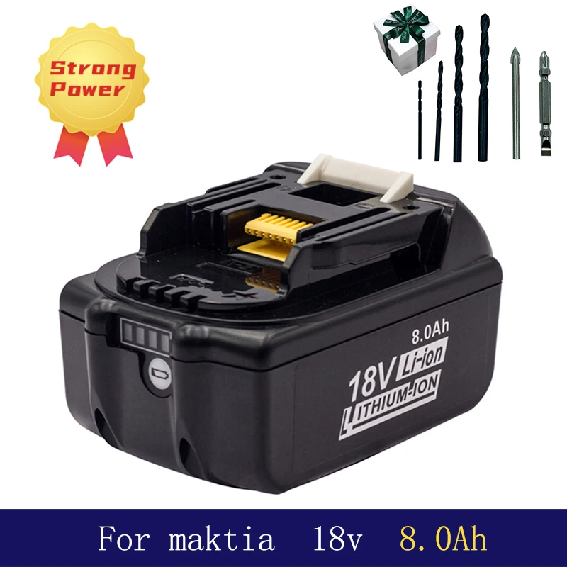 Latest BL1880B BL1860B 18V 8.0Ah 6.0Ah Li Ion Rechargeable Battery for Makita 18V BL1830 BL1840 BL1850 BL1815 Cordless Drill
Latest BL1880B BL1860B 18V 8.0Ah 6.0Ah Li Ion Rechargeable Battery for Makita 18V BL1830 BL1840 BL1850 BL1815 Cordless Drill