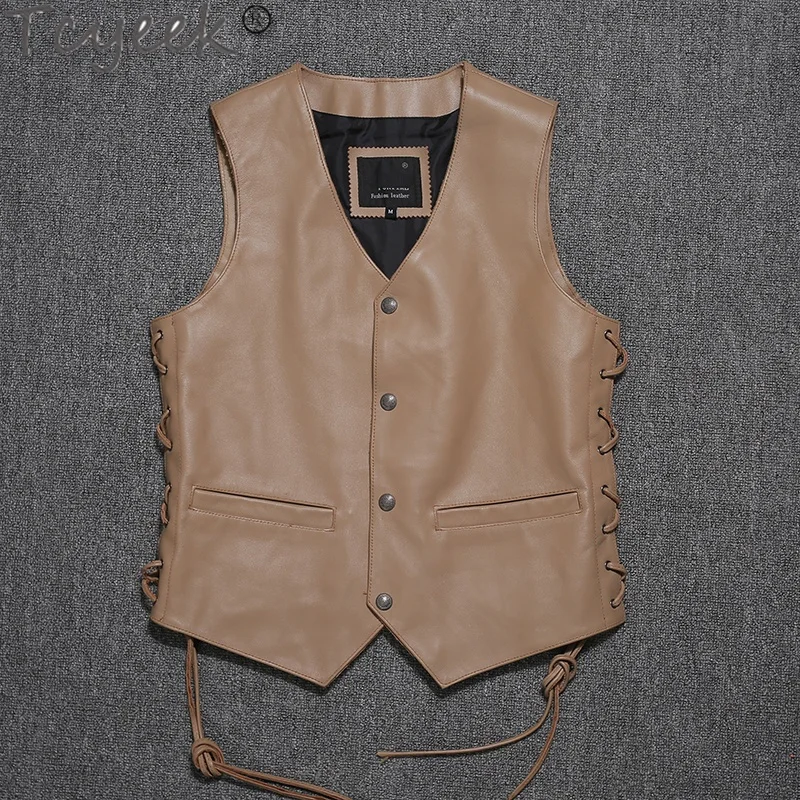 Genuine Leather Jacket Men Natural Cowhide Coat Spring Autumn Mens Leather Casual Jackets Khaki Vest Chaquetas Hombre
Genuine Leather Jacket Men Natural Cowhide Coat Spring Autumn Mens Leather Casual Jackets Khaki Vest Chaquetas Hombre