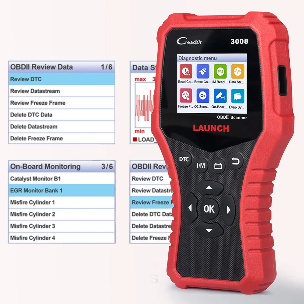 

LAUNCH CR3008 OBD2 OBDII Auto Scanner X431 Creader 3008 OBD 2 Engine Code Reader PK AD510 KW850 Diagnostic tool