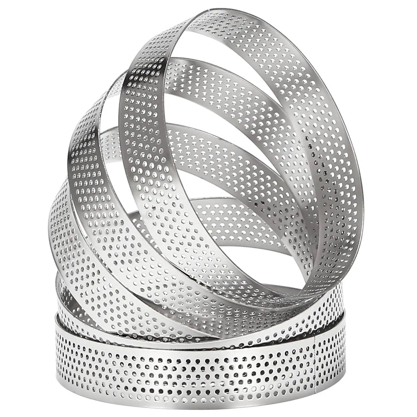 10Pcs Circular Tart Rings with Holes Stainless Steel Fruit Pie Quiches Cake Mousse Mold Kitchen Baking Mould 10cm
10Pcs Circular Tart Rings with Holes Stainless Steel Fruit Pie Quiches Cake Mousse Mold Kitchen Baking Mould 10cm