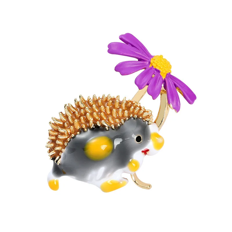 New Cute Hedgehog Holding Sunflower Enamel Brooches Gold Color Lovely Animal Breast Pins Badge for Women New Year Jewelry Gift
New Cute Hedgehog Holding Sunflower Enamel Brooches Gold Color Lovely Animal Breast Pins Badge for Women New Year Jewelry Gift