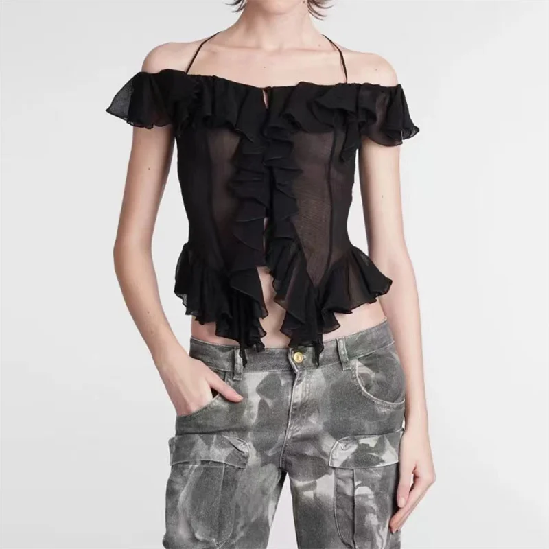 2023 Spring New Silk Blend Strapless Women's Sleeveless Tops Korea Fashion Ruffle Decorated Ladies Shirt Free Shipping y2kTraf
2023 Spring New Silk Blend Strapless Women's Sleeveless Tops Korea Fashion Ruffle Decorated Ladies Shirt Free Shipping y2kTraf