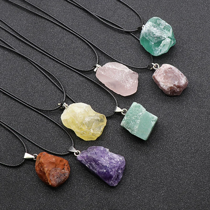 Natural Stone Pendant Necklace for Women Irregular Amethyst Crystal Pendant Necklace Leather Rope Necklace Charms Jewelry
Natural Stone Pendant Necklace for Women Irregular Amethyst Crystal Pendant Necklace Leather Rope Necklace Charms Jewelry