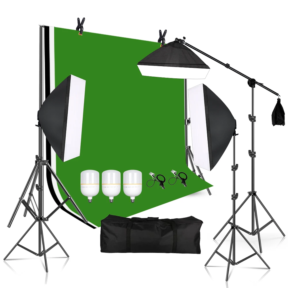 Photography Softbox Lighting Kit 2m*2m Backdrop Stand System E27 40W 3800K-5500K Bulbs Softbox Continuous Photo Lighting
Photography Softbox Lighting Kit 2m*2m Backdrop Stand System E27 40W 3800K-5500K Bulbs Softbox Continuous Photo Lighting