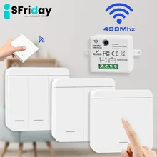 IsFriday Wireless Light Switch 433MHz Remote Control 1/2/3Gang Interruptor Wall Smart Lighting Switch 10A 110V 220V For Lamp LED