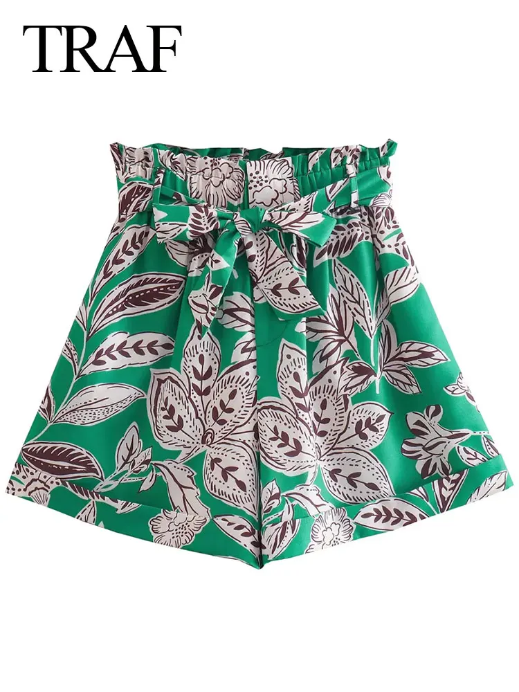TRAF Fashion Women's Printed Shorts Elastic Waist Belt Bow Casual Chic Hem Curling Elegant Versatile Beach Style Summer Wear
TRAF Fashion Women's Printed Shorts Elastic Waist Belt Bow Casual Chic Hem Curling Elegant Versatile Beach Style Summer Wear