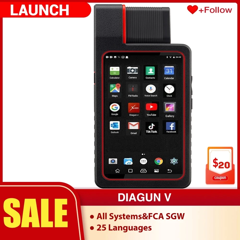 LAUNCH X431 Diagun V Bidirectional All System Diagnostic Tool auto scanner ECU Coding Key Program Active Test FCA SGW PK X431 V
LAUNCH X431 Diagun V Bidirectional All System Diagnostic Tool auto scanner ECU Coding Key Program Active Test FCA SGW PK X431 V