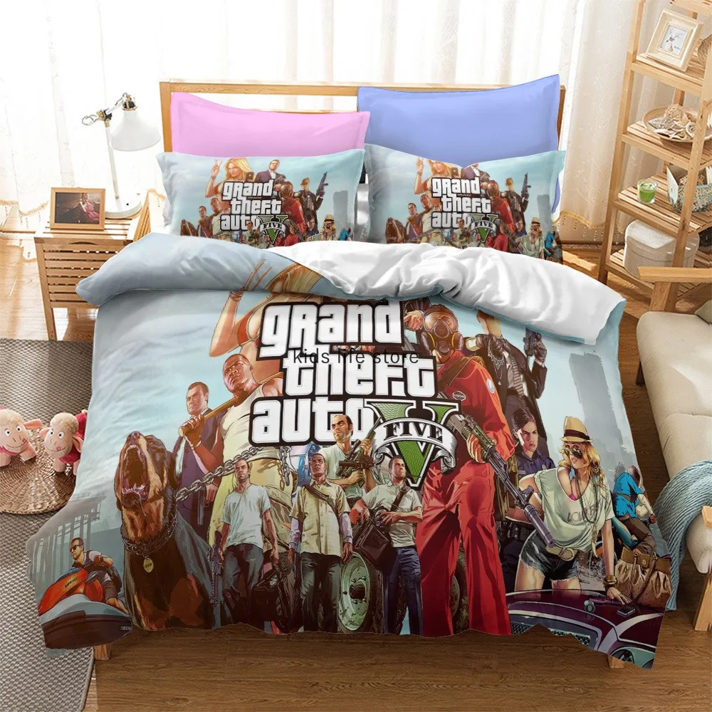 Игровой Комплект постельного белья GTA V, пододеяльники, наволочка, автопостельное белье Grand Theft s, мультяшный стиль, искусственное одеяло (без листа)
Игровой Комплект постельного белья GTA V, пододеяльники, наволочка, автопостельное белье Grand Theft s, мультяшный стиль, искусственное одеяло (без листа)