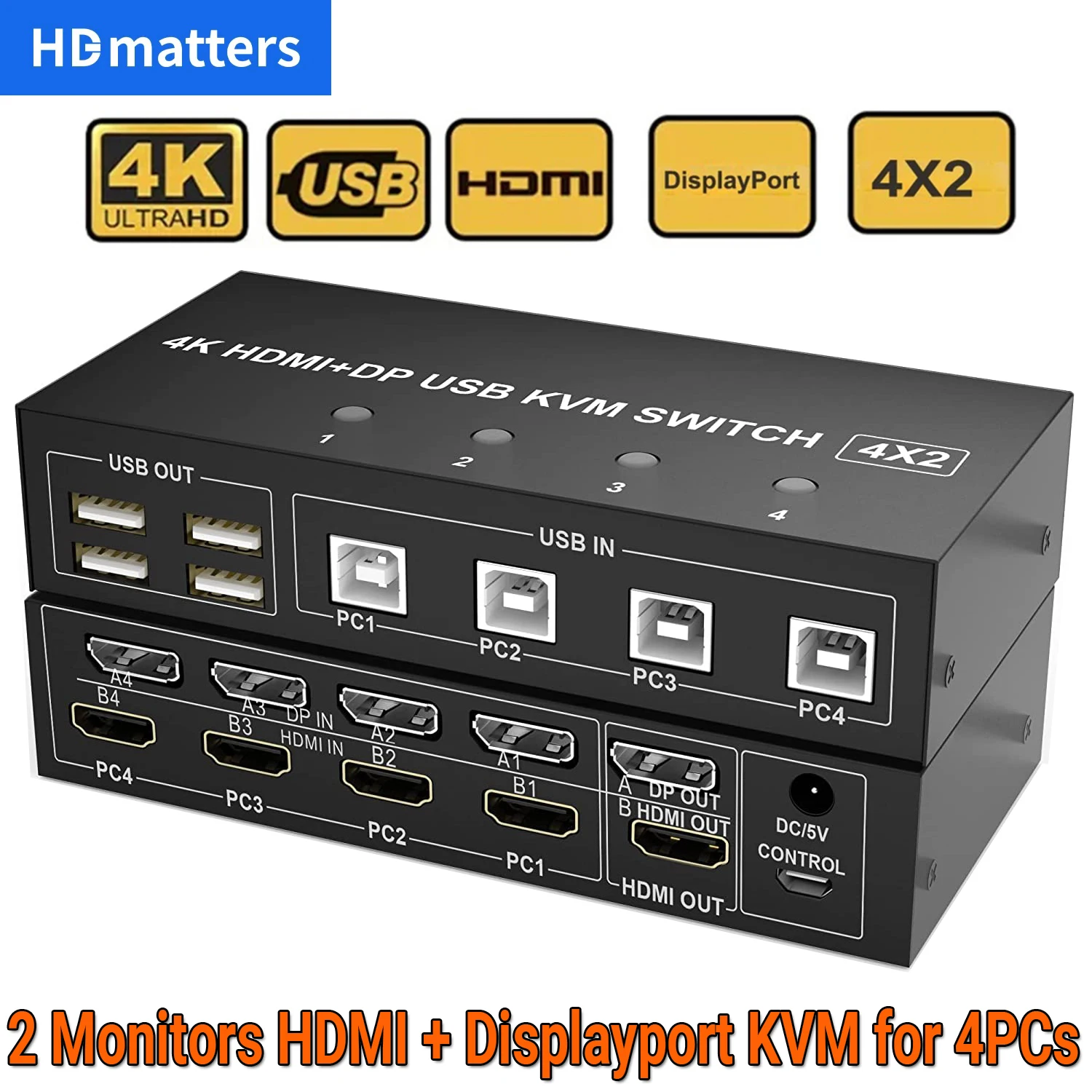 Двойной монитор Displayport HDMI KVM Switch 4K 60 Гц Расширенный дисплей 2X2 4X2 DP USB KVM переключатель 2/4 шт. компьютерная клавиатура мышь
Двойной монитор Displayport HDMI KVM Switch 4K 60 Гц Расширенный дисплей 2X2 4X2 DP USB KVM переключатель 2/4 шт. компьютерная клавиатура мышь