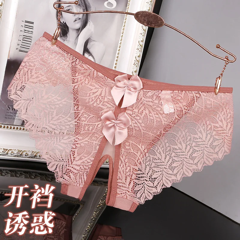 

Charming Hollow Bow Knot Cute Open Crotch Triangle Pants