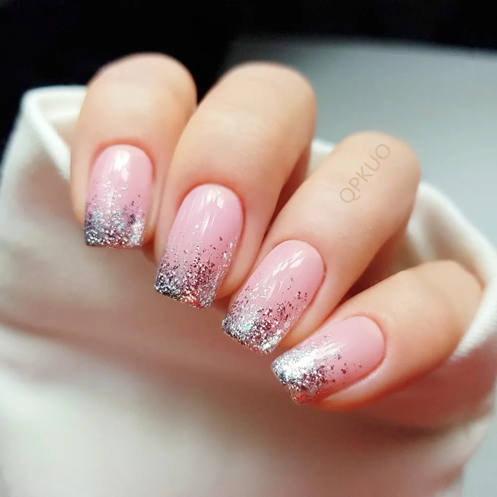 24Pcs Shiny Natural Press On French Fake Nails With Jelly Glue Glitter Long Square Artificial False Nail Tips DIY Manicure Tool
24Pcs Shiny Natural Press On French Fake Nails With Jelly Glue Glitter Long Square Artificial False Nail Tips DIY Manicure Tool