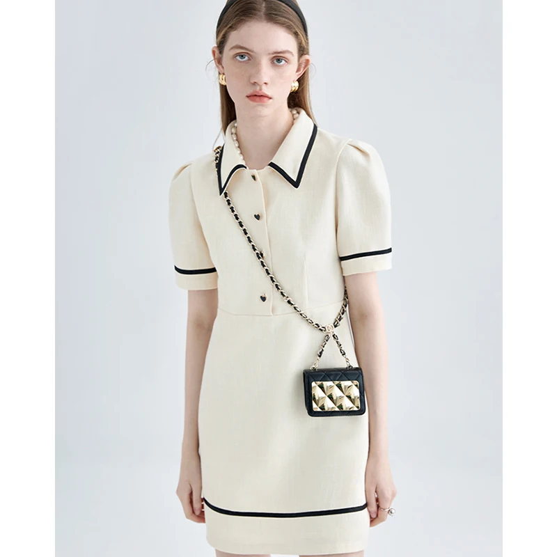 Summer Short Sleeve Polo Shirt Dress Women 2022 Fashion Preppy Style Collar Clash Mini Cute Solid Y2K Party Clothing - купить по