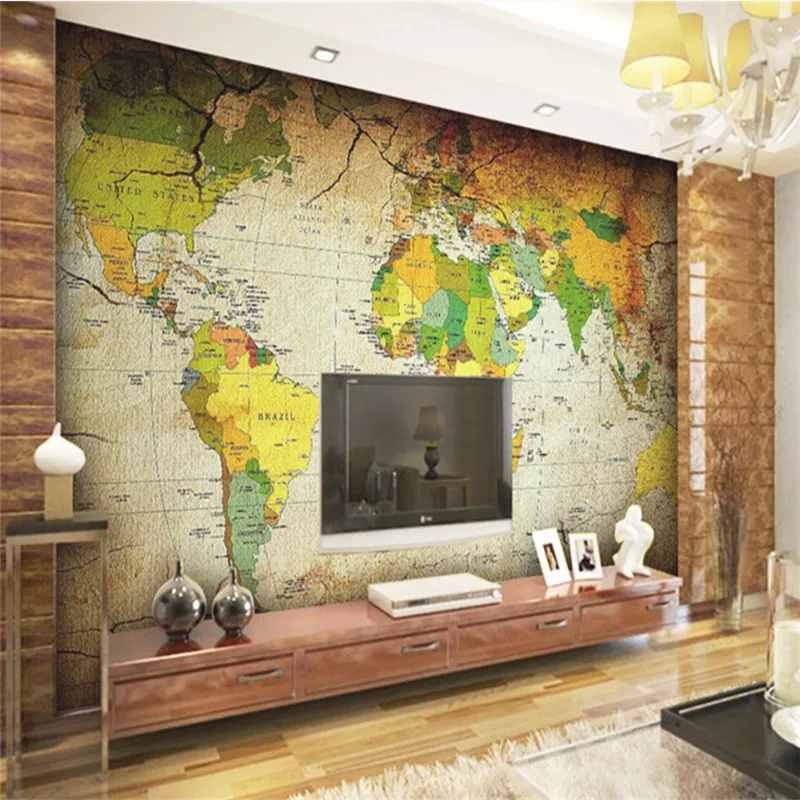 European Retro Color World Map Mural Wallpapers for Living Room Bedroom Study Decor Background Wallpaper Wall Papers Home Decor
European Retro Color World Map Mural Wallpapers for Living Room Bedroom Study Decor Background Wallpaper Wall Papers Home Decor
