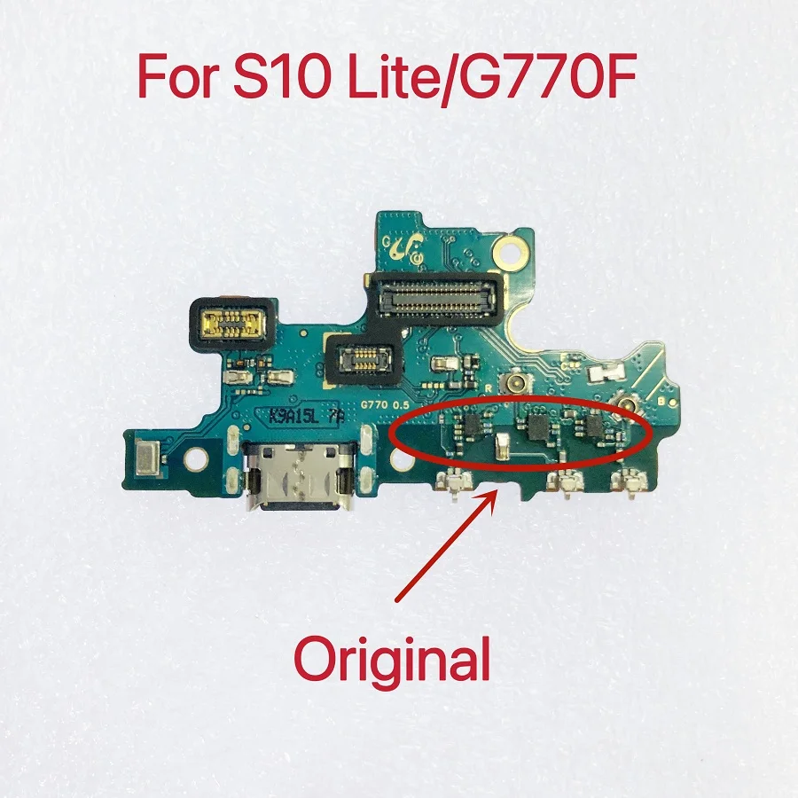 

Оригинальный зарядный порт для Samsung Galaxy S10 Lite G770, USB-плата для зарядки, печатная плата, док-разъем, гибкий кабель, запасные части для замены