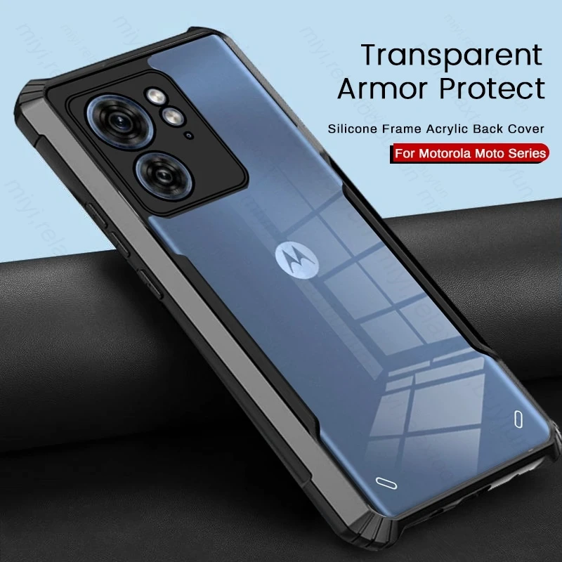 Противоударный прозрачный акриловый чехол для Motorola Edge 40 30 дюймов мягкий из ТПУ