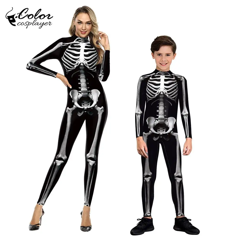 Color Cosplayer Halloween Matching Outfits 3D Skeleton Printed Zentai Cosplay Costume Party Parent-Child Sexy Spandex Catsuit
Color Cosplayer Halloween Matching Outfits 3D Skeleton Printed Zentai Cosplay Costume Party Parent-Child Sexy Spandex Catsuit