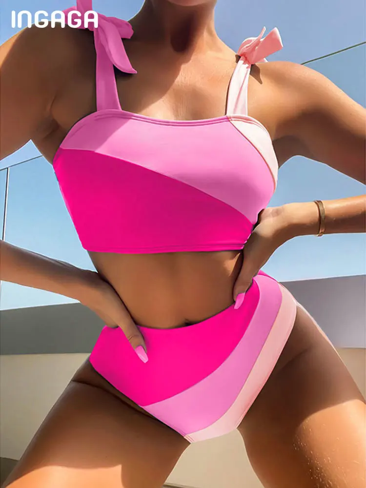 INGAGA Bikini 2023 Women's Swimsuit High Waist Swimwear Sexy Bikinis Set Women Bathing Suit Beach Wear Colorblock Swim Suit New 
INGAGA Bikini 2023 Women's Swimsuit High Waist Swimwear Sexy Bikinis Set Women Bathing Suit Beach Wear Colorblock Swim Suit New