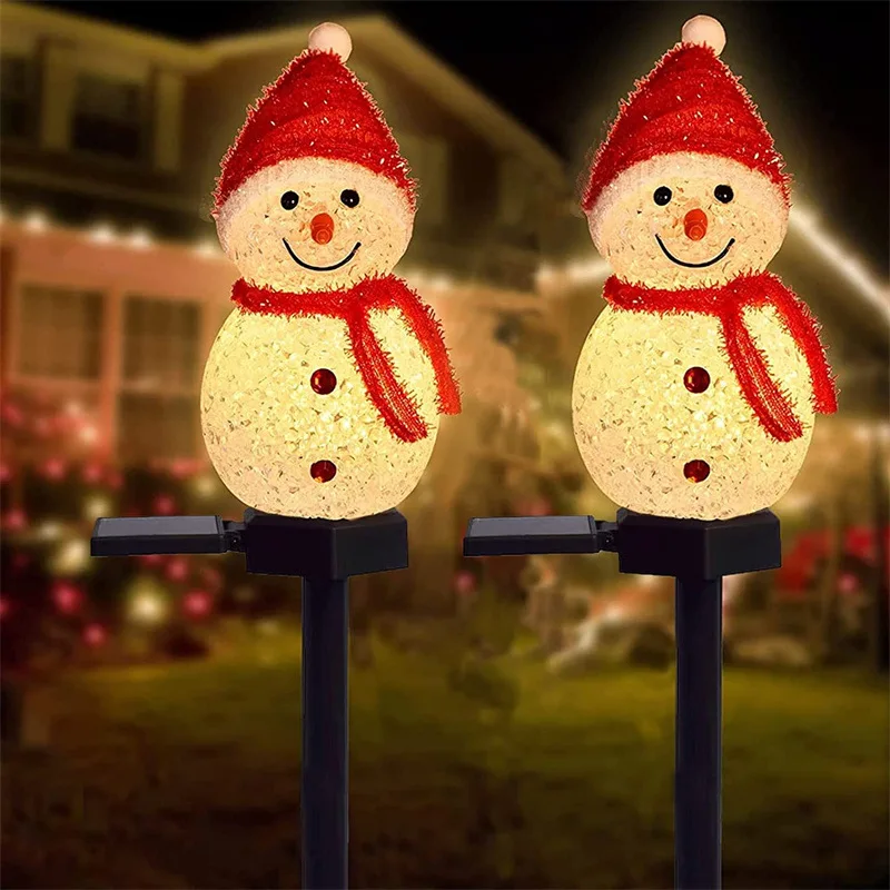 

Рождественские украшения для дома 2022, уличный светильник на солнечной батарее, Санта-Клаус, снеговик, уличный Ландшафтный садовый светильн...