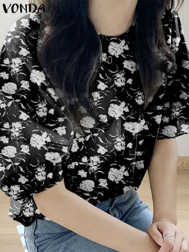 Sexy Floral Printed Shirts VONDA Oversized Blouse Women Summer Tops Tee 2023 Vintage Blusas Casual Female Tunic Streetwear
Sexy Floral Printed Shirts VONDA Oversized Blouse Women Summer Tops Tee 2023 Vintage Blusas Casual Female Tunic Streetwear