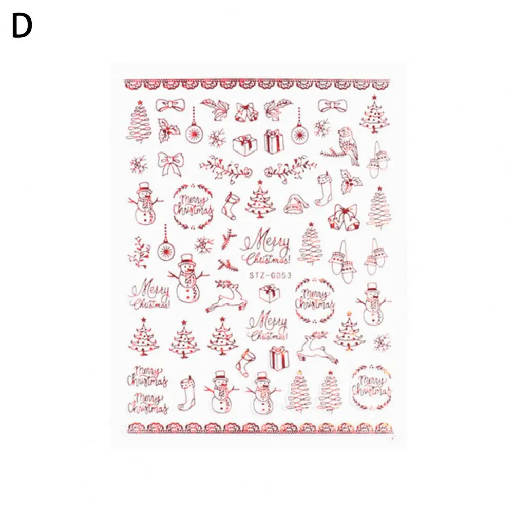 Delicate Lightweight 3D Effects Snowflake Christmas Tree Fingernail Sticker for Female Manicure Decal Nail Art Patch
Delicate Lightweight 3D Effects Snowflake Christmas Tree Fingernail Sticker for Female Manicure Decal Nail Art Patch