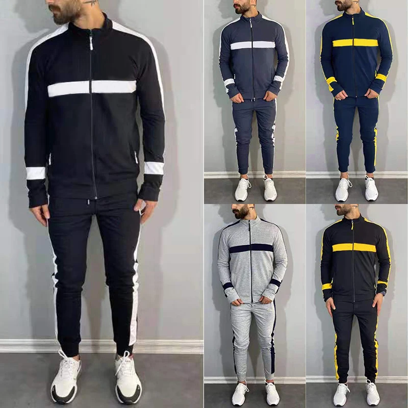 2022 spring and autumn fashion new men's color-blocking striped sports and leisure suits solid color striped sports suits
2022 spring and autumn fashion new men's color-blocking striped sports and leisure suits solid color striped sports suits