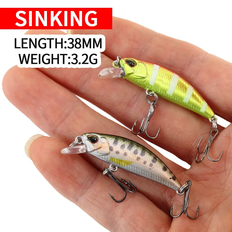 2 Pieces 2023 New Model Sinking Minnow Fishing Lures 38mm 3.2g Jerkbait Trout Wobblers Swimbait Professional Hard Bait
2 Pieces 2023 New Model Sinking Minnow Fishing Lures 38mm 3.2g Jerkbait Trout Wobblers Swimbait Professional Hard Bait