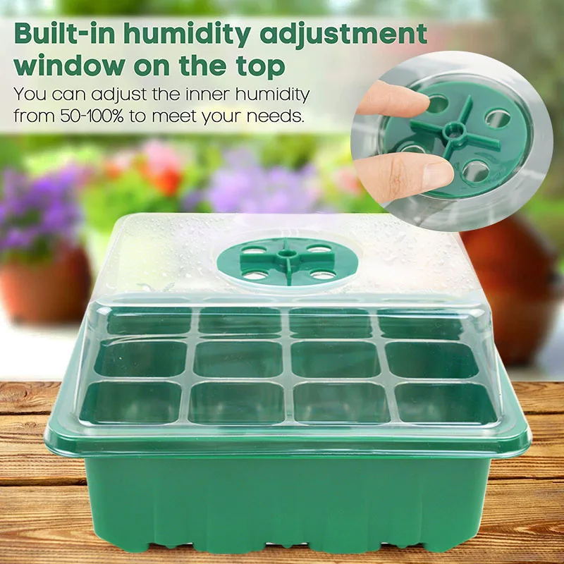 12 Holes Plant Flower Nursery Pots Plastic Seed Growing Box Preservation Moisturizing Planting Tray with Lid Garden Supplies
12 Holes Plant Flower Nursery Pots Plastic Seed Growing Box Preservation Moisturizing Planting Tray with Lid Garden Supplies
