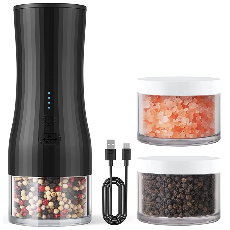 Electric Salt And Pepper Mill 120 Ml Capacity USB Rechargeable Salt Mill Pepper Mill With 2 Glasses
Electric Salt And Pepper Mill 120 Ml Capacity USB Rechargeable Salt Mill Pepper Mill With 2 Glasses