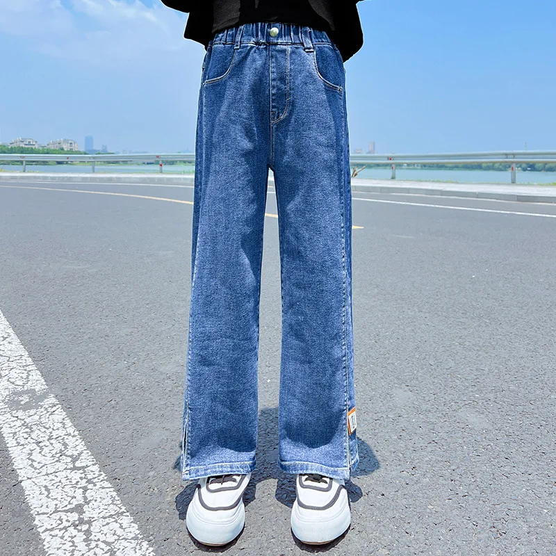 Fashion Slit Denim Girls Pants Spring Autumn Children Elastic Waist Loose Jeans Kids Clothes Teenage Girl Wide Leg Rousers
Fashion Slit Denim Girls Pants Spring Autumn Children Elastic Waist Loose Jeans Kids Clothes Teenage Girl Wide Leg Rousers