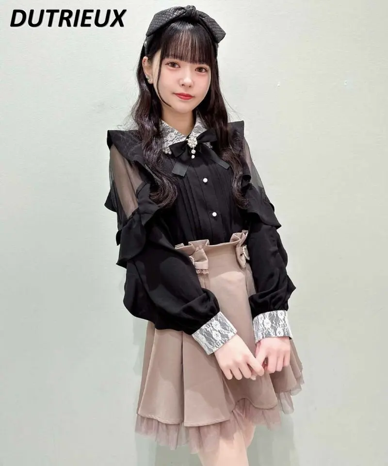 Lolita Sweet Cute Graceful Girly Blouse 2023 Spring Summer New Women Shirt Rojita Pearl Collar Ruffled Long Sleeve Blusas Tops
Lolita Sweet Cute Graceful Girly Blouse 2023 Spring Summer New Women Shirt Rojita Pearl Collar Ruffled Long Sleeve Blusas Tops