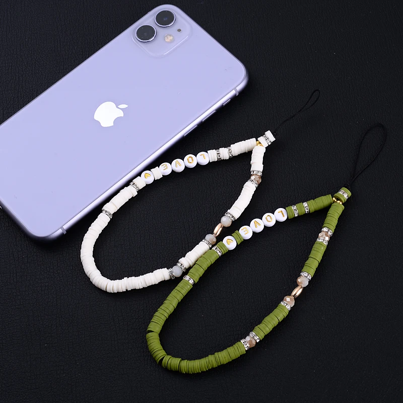 New Women Girl Bohemian Soild Color Acrylic Letter LOVE Mobile Phone Chain Clay Beads Phone Strap Anti-Lost Lanyard Jewelry
New Women Girl Bohemian Soild Color Acrylic Letter LOVE Mobile Phone Chain Clay Beads Phone Strap Anti-Lost Lanyard Jewelry