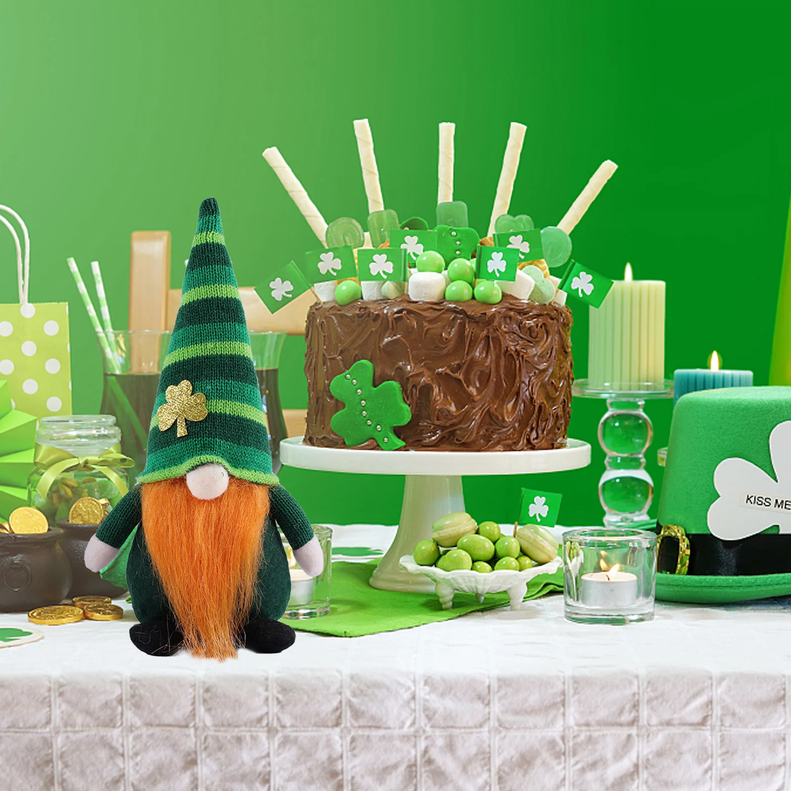 Handmade St. Patrick's Day Green No Face Irish Gnome Plush Stuffed Gnome Dwarf for Home Office Table Decoration
Handmade St. Patrick's Day Green No Face Irish Gnome Plush Stuffed Gnome Dwarf for Home Office Table Decoration
