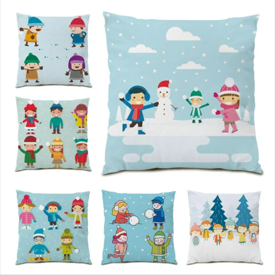 Living Room Cushion Cover cartoon snowman Decoration Polyester Linen 45x45 Pillow case Poster Velvet Home Decor Square E0016
Living Room Cushion Cover cartoon snowman Decoration Polyester Linen 45x45 Pillow case Poster Velvet Home Decor Square E0016