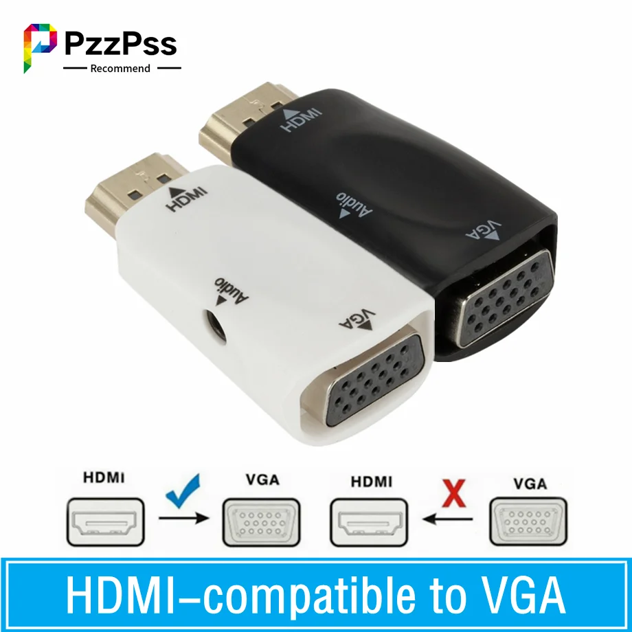 HDMI-compatible to VGA Audio Video Converter 1080P Male to Female Adapter With 3.5Mm Audio Cable For PC Laptop TV Box Projector
HDMI-compatible to VGA Audio Video Converter 1080P Male to Female Adapter With 3.5Mm Audio Cable For PC Laptop TV Box Projector