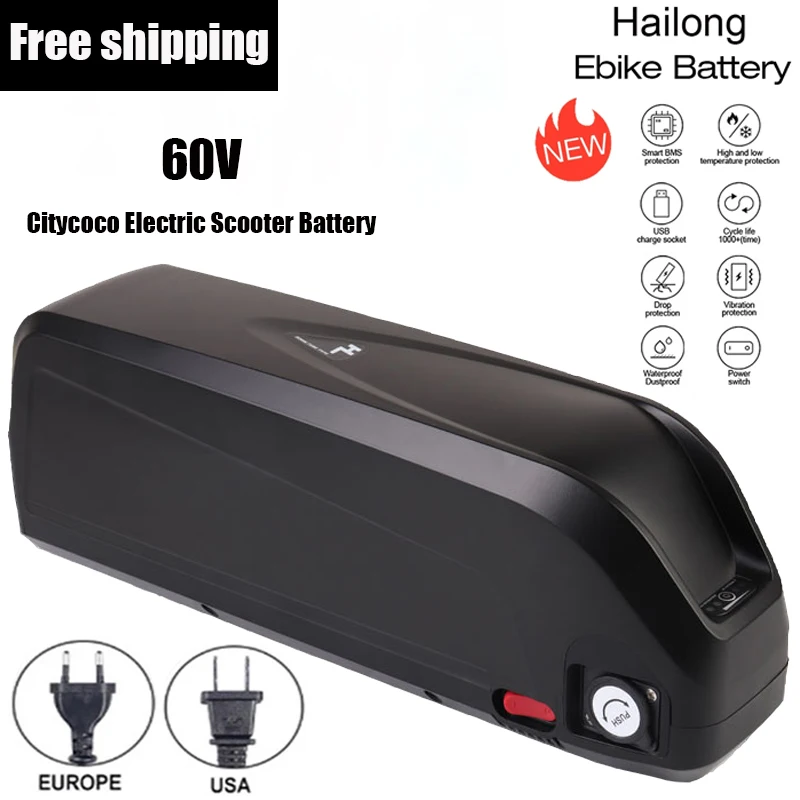 2023New Citycoco Electric Scooter Battery 60V 20Ah-60Ah for 250W~1500W Motorcycle/bicycle Waterproof LithiumBattery + 2A Charger
2023New Citycoco Electric Scooter Battery 60V 20Ah-60Ah for 250W~1500W Motorcycle/bicycle Waterproof LithiumBattery + 2A Charger