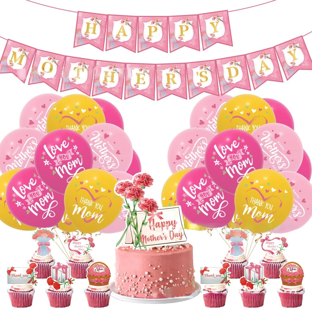 SURSURPIRSE Mother's Day Theme Pink Latex Balloons Set Banner Gift Card Flower Cupcake Topper for Festival Celebration Supplies
SURSURPIRSE Mother's Day Theme Pink Latex Balloons Set Banner Gift Card Flower Cupcake Topper for Festival Celebration Supplies