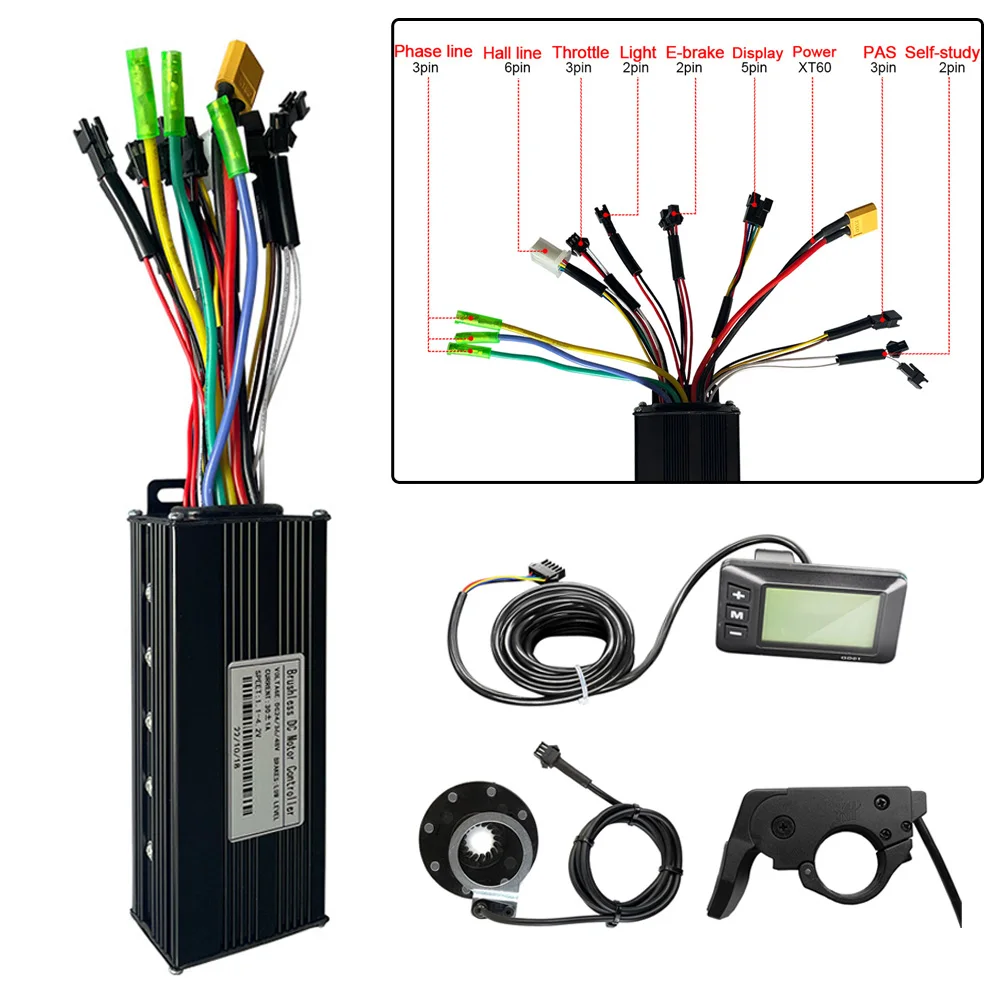 36/48V 30A Sine Wave Controller GD01 Display Throttle 8 PAS Kit For E-Bike MTB Bike Scooter Battery Modification Controller Set
36/48V 30A Sine Wave Controller GD01 Display Throttle 8 PAS Kit For E-Bike MTB Bike Scooter Battery Modification Controller Set