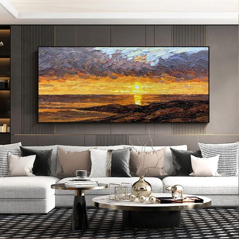 Hand-painted Canvas Oil Painting Ocean Sunrise Decoracao Para Sala Bedroom Wall Decorations Living Room Hanging Art No Framed
Hand-painted Canvas Oil Painting Ocean Sunrise Decoracao Para Sala Bedroom Wall Decorations Living Room Hanging Art No Framed