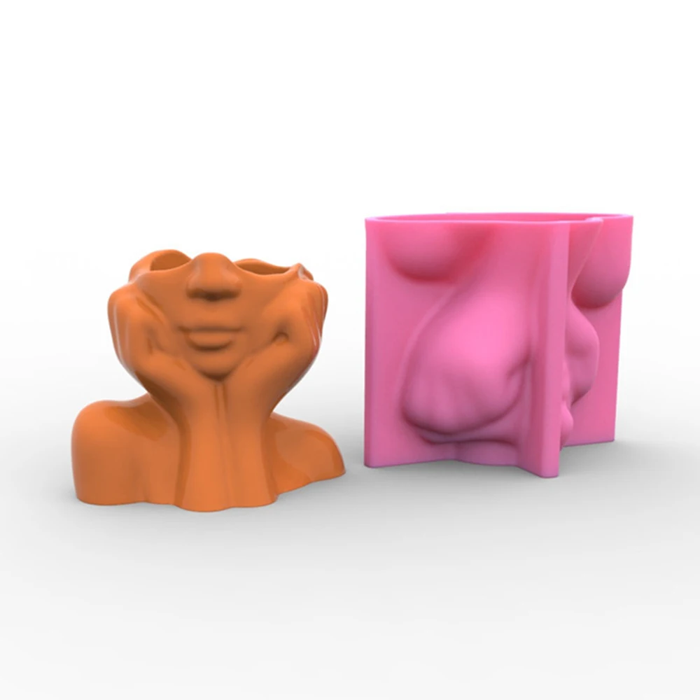 

3D Цветочный горшок для щек для девочек, бетонные силиконовые формы для «сделай сам», ручная работа, УФ эпоксидный пластырь, домашние поделки...