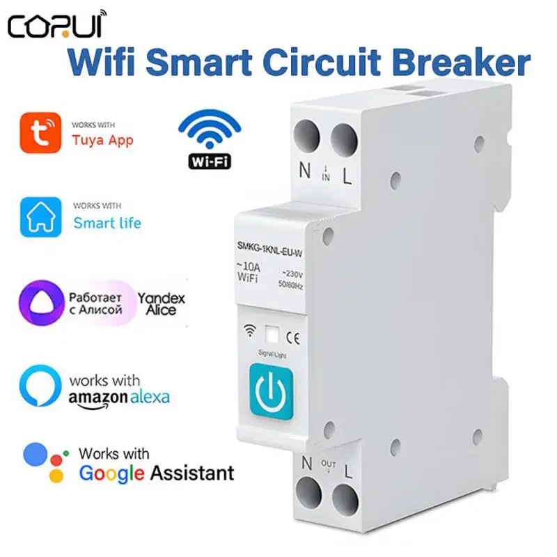 Tuya WIFI Smart Circuit Breaker Metering 1P 63A Rail DIN Smart Life APP Wireless Control Switch Alexa Google Home Yandex Alice
Tuya WIFI Smart Circuit Breaker Metering 1P 63A Rail DIN Smart Life APP Wireless Control Switch Alexa Google Home Yandex Alice