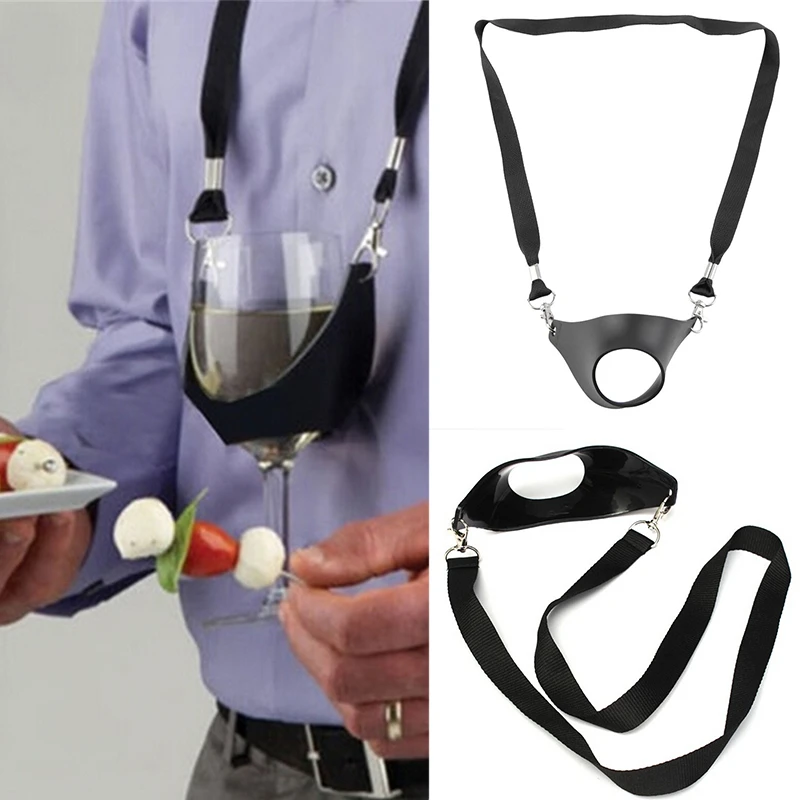 Black Wine Glass Holder Strap Wine Sling Yoke Glass Holder Support Neck Strap for Birthday Cocktail Party Bar Tools 1PC Portable
Black Wine Glass Holder Strap Wine Sling Yoke Glass Holder Support Neck Strap for Birthday Cocktail Party Bar Tools 1PC Portable
