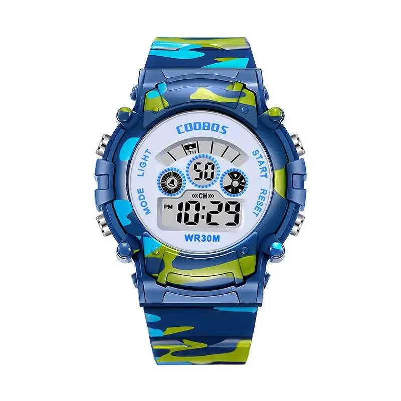 Camouflage Military Kids Sport Watches Waterproof Electronic Wristwatch Stop Watch Clock Children Digital for Boys Girls | Наручные часы