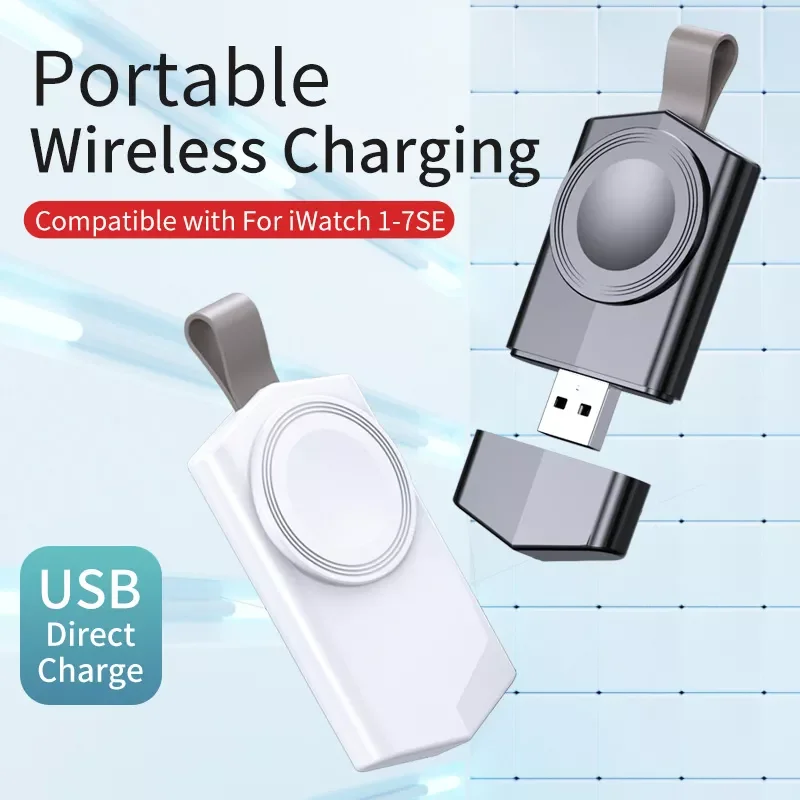 

Portable Wireless Charger Dock for iWatch Series 7 SE 6 5 4 3 2 1 Charging Docking Station USB Charger Cable for Watch OS 8.3