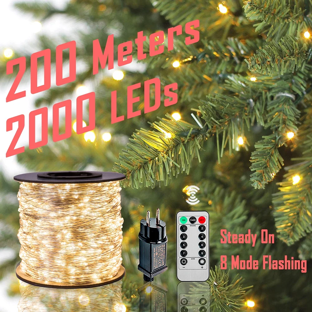 10/50/100/200 Meters LED String Lights Garland Street Fairy Christmas Lamps Outdoor Remote Control For Garden Wedding Party Home 
10/50/100/200 Meters LED String Lights Garland Street Fairy Christmas Lamps Outdoor Remote Control For Garden Wedding Party Home