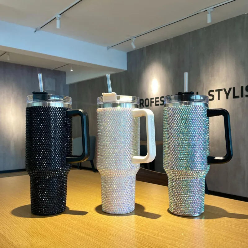 40oz Diamond Mug Tumbler With Handle Insulated Tumbler With Lid Straw Stainless Steel Coffee Tumbler Termos Cup Portable Car Mug
40oz Diamond Mug Tumbler With Handle Insulated Tumbler With Lid Straw Stainless Steel Coffee Tumbler Termos Cup Portable Car Mug
