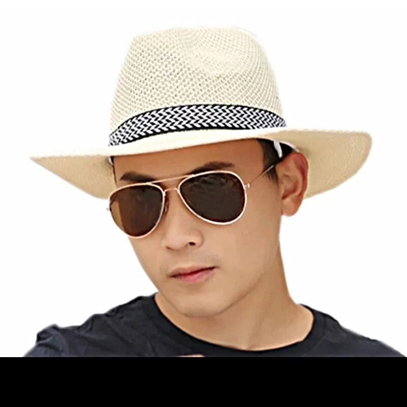 Fashion Men Straw Hat For Unisex Summer Beach Sun Hats Solid Color Fedoras Short Brim Casual Cowboy Jazz Cap Gangster Cap Male
Fashion Men Straw Hat For Unisex Summer Beach Sun Hats Solid Color Fedoras Short Brim Casual Cowboy Jazz Cap Gangster Cap Male