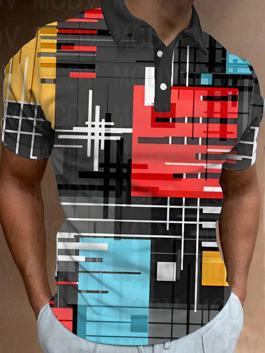 Men's Geometry Art Simple Casual Polo Shirt 3D Printed Short-Sleeved Polo Shirts
Men's Geometry Art Simple Casual Polo Shirt 3D Printed Short-Sleeved Polo Shirts
