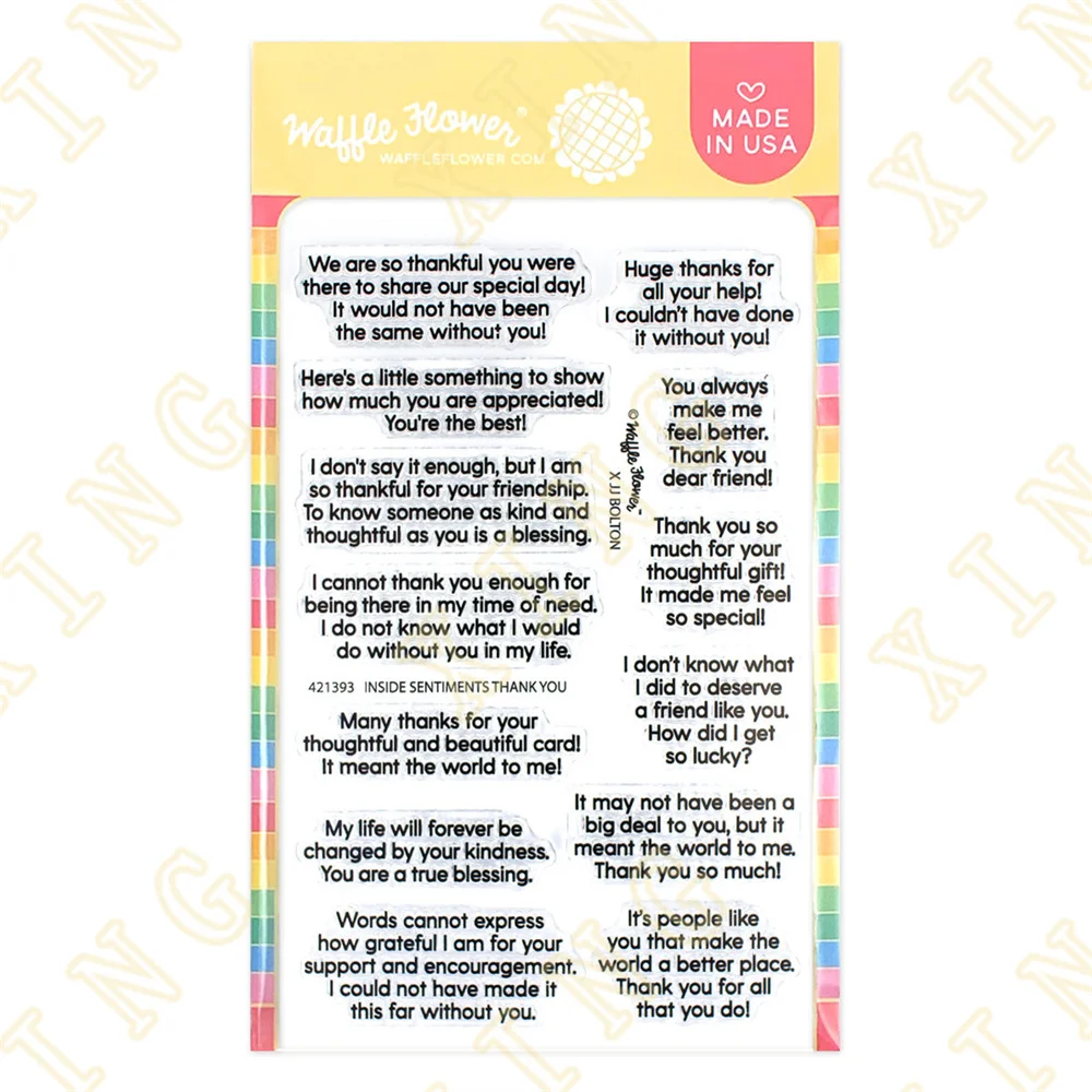New Inside Sentiments Thank You Clear Silicone Stamps Scrapbook Diary Decoration Embossing Template DIY Greeting Card Handmade
New Inside Sentiments Thank You Clear Silicone Stamps Scrapbook Diary Decoration Embossing Template DIY Greeting Card Handmade
